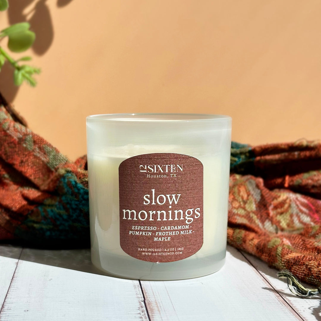 slow mornings - wood wick candle | espresso + frothed milk + pumpkin + sweet cream + maple sugar