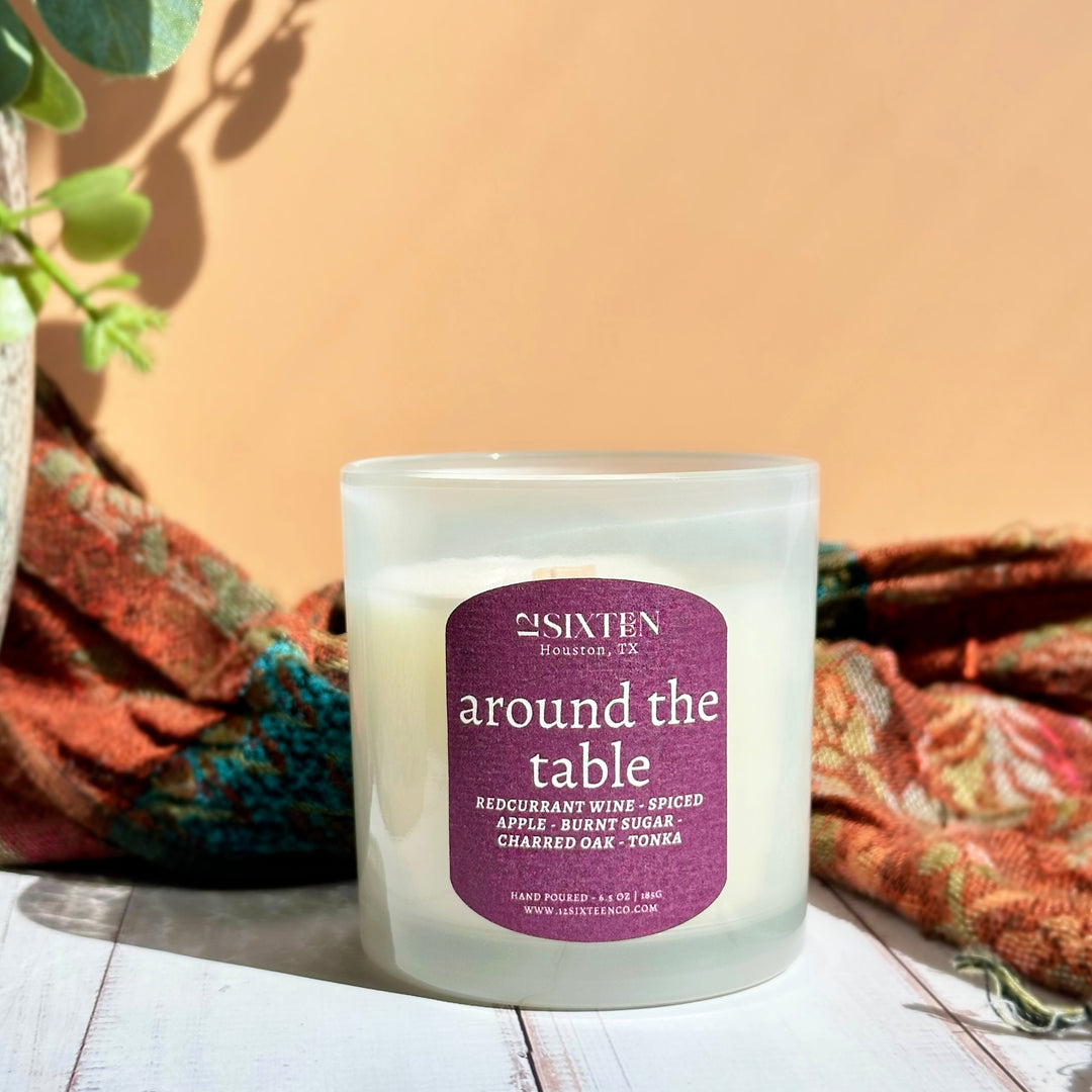 around the table - wood wick candle | Redcurrant + spiced apple + burnt sugar + tonka