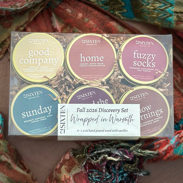 Fall Discovery Set - 6 Wood Wick Candles